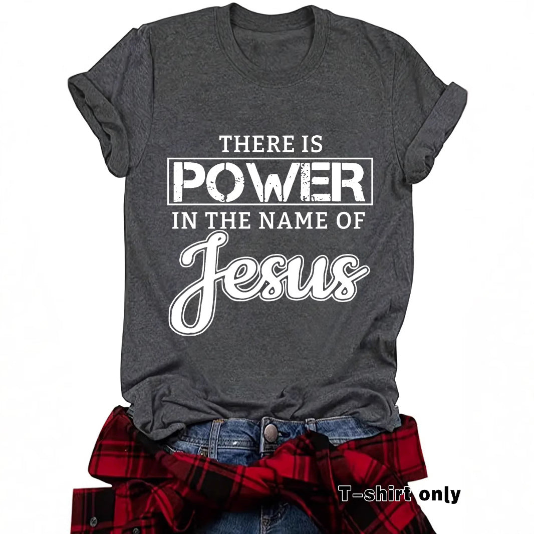 THE IS POWER Letter Short Sleeve