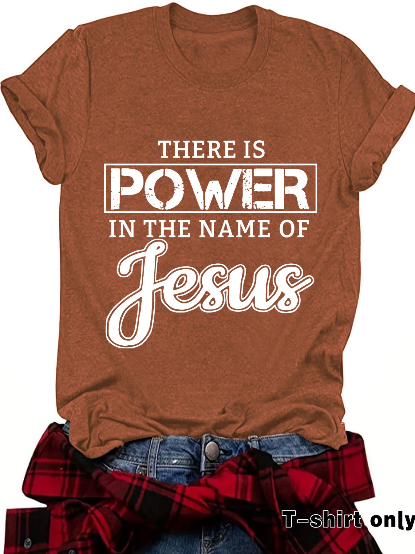 THE IS POWER Letter Short Sleeve