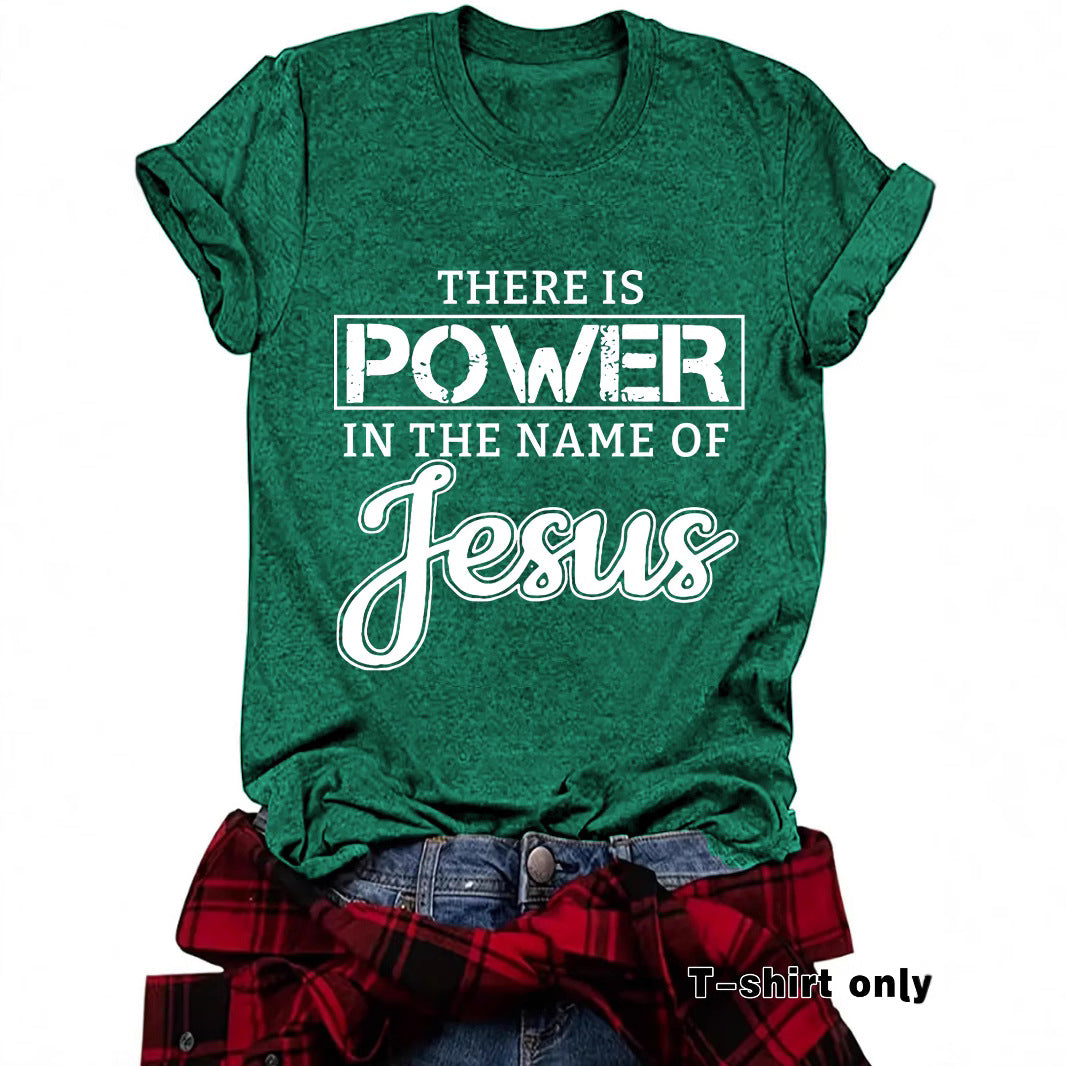 THE IS POWER Letter Short Sleeve